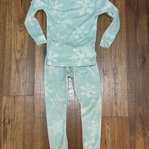 Cozy, Velvety Soft, Ice Blue Winter Snowflake Pajamas